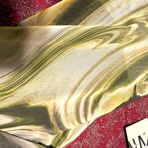 ZARA mesh (lined, semi sheer) multicolored fitted maxi skirt. Small, NWT. - Picture 4 of 5